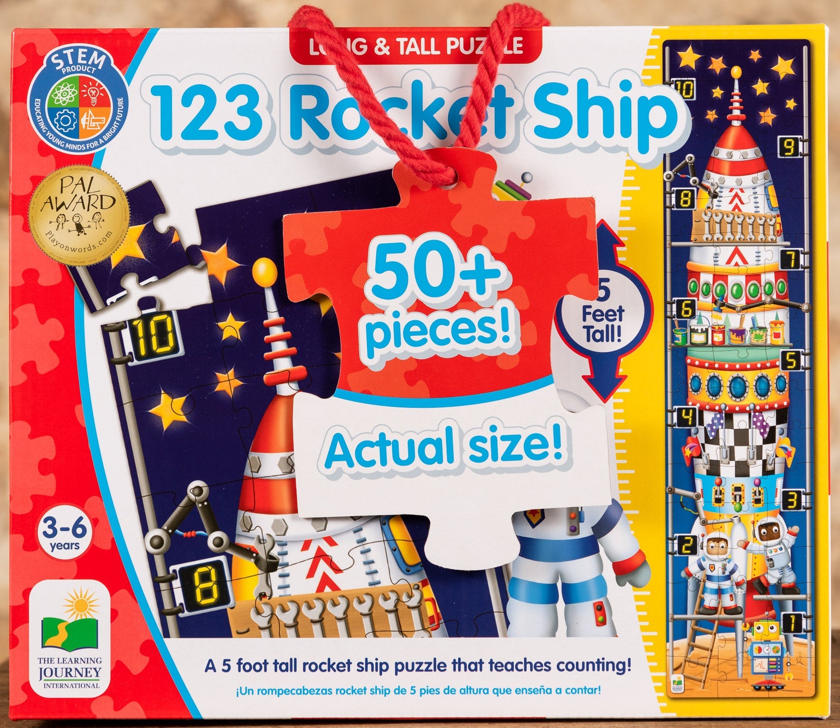  123 Rocket Ship - 50+ Piece Long & Tall Floor Puzzle