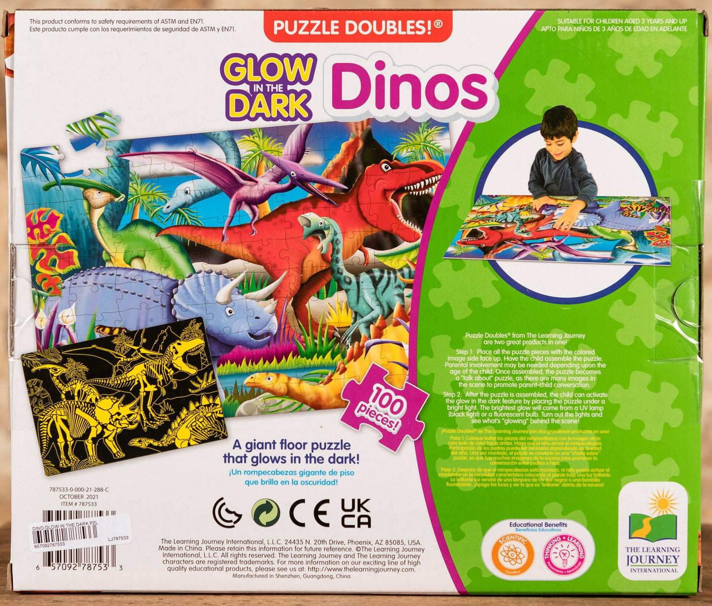  Glow In The Dark Dinos - 100 Piece Floor Puzzle