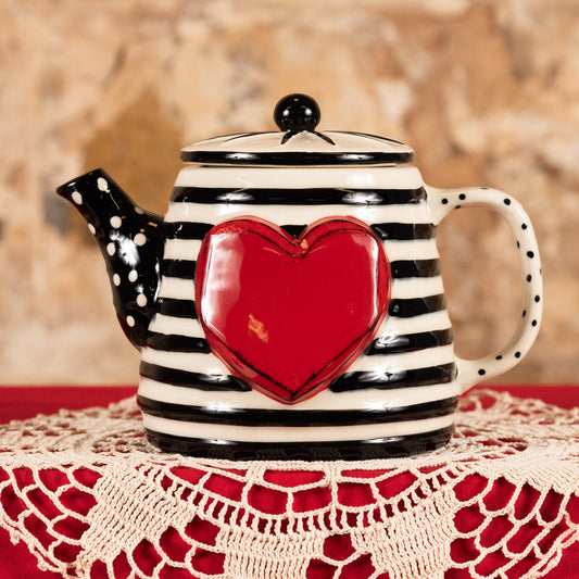  Striped Teapot With Heart