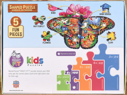  Garden Gathering - 100 Piece Butterfly Shaped Puzzle