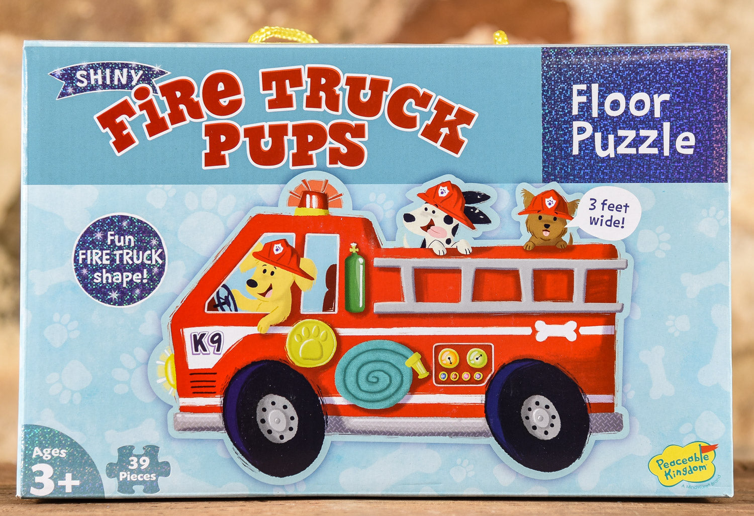 Shimmery Fire Truck Pups 39 Piece Floor Puzzle