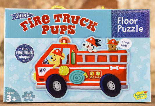  Shimmery Fire Truck Pups 39 Piece Floor Puzzle