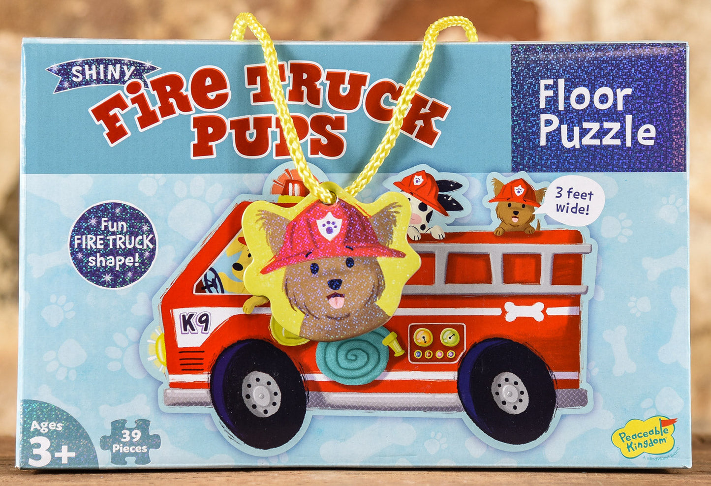  Shimmery Fire Truck Pups 39 Piece Floor Puzzle