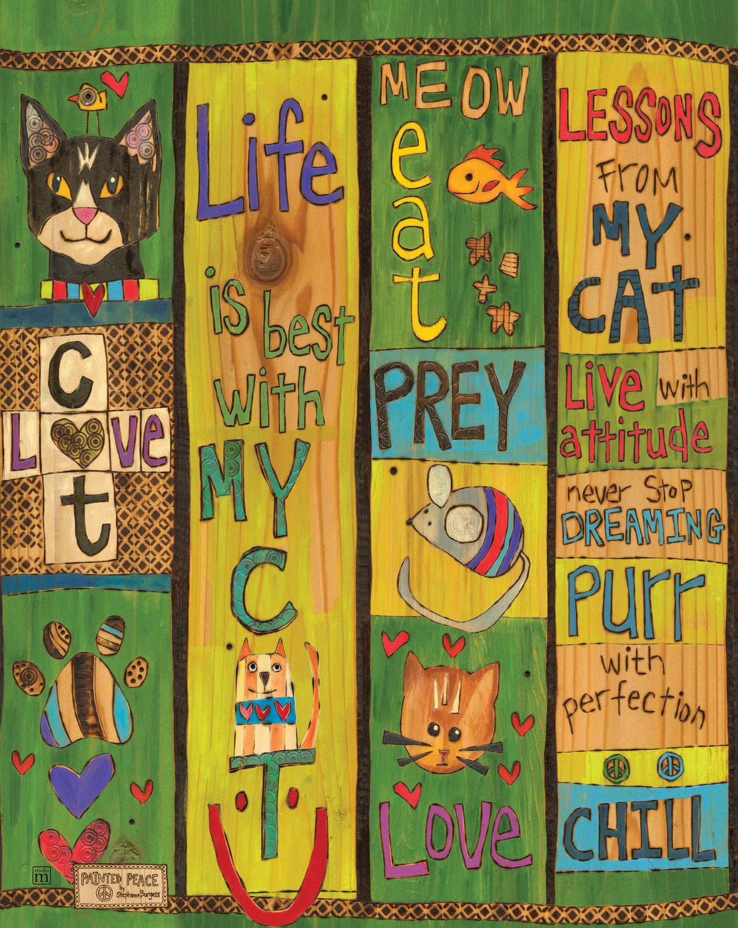  Art Pole From Studio M - Lessons From My Cat 20"