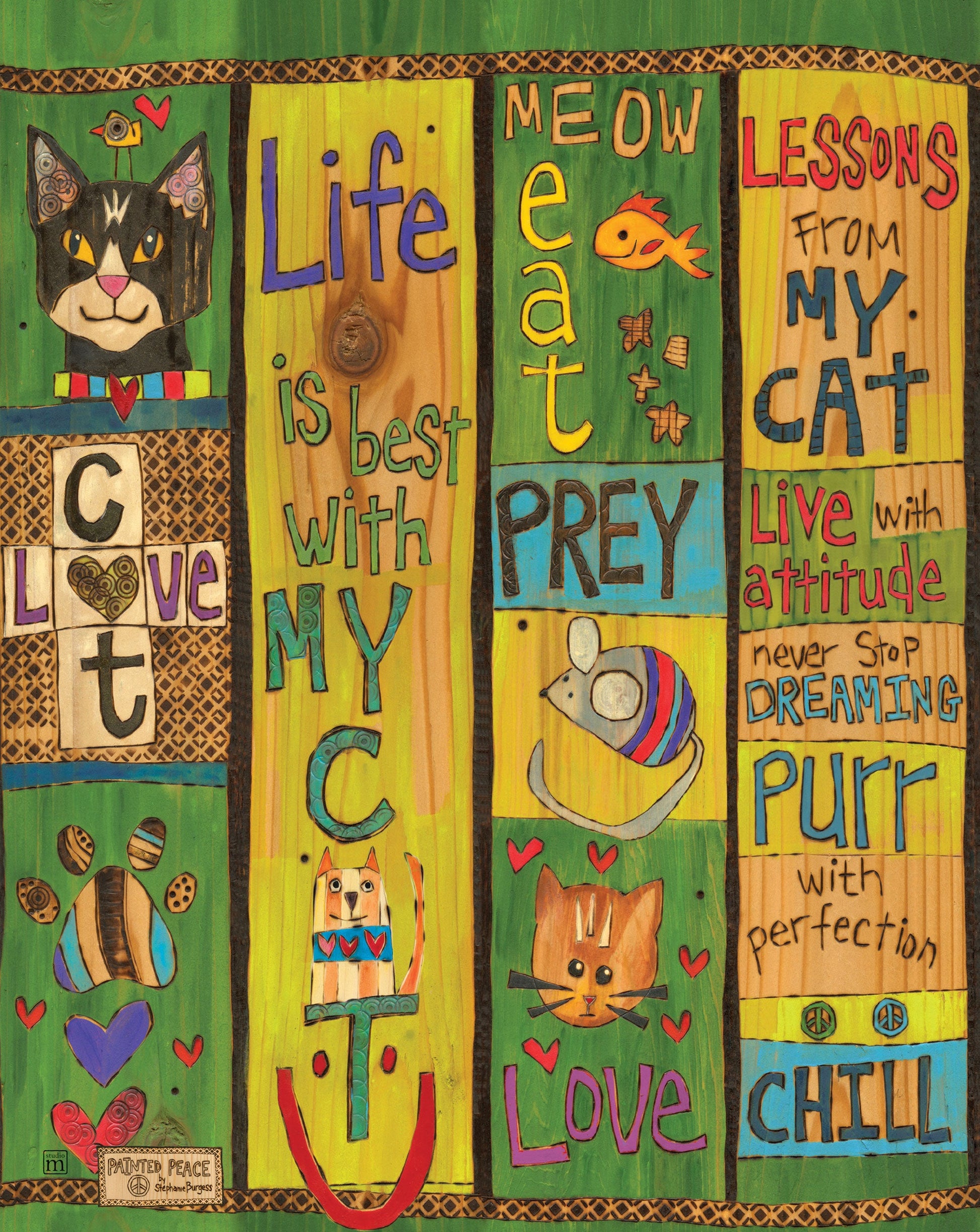  Art Pole From Studio M - Lessons From My Cat 20"