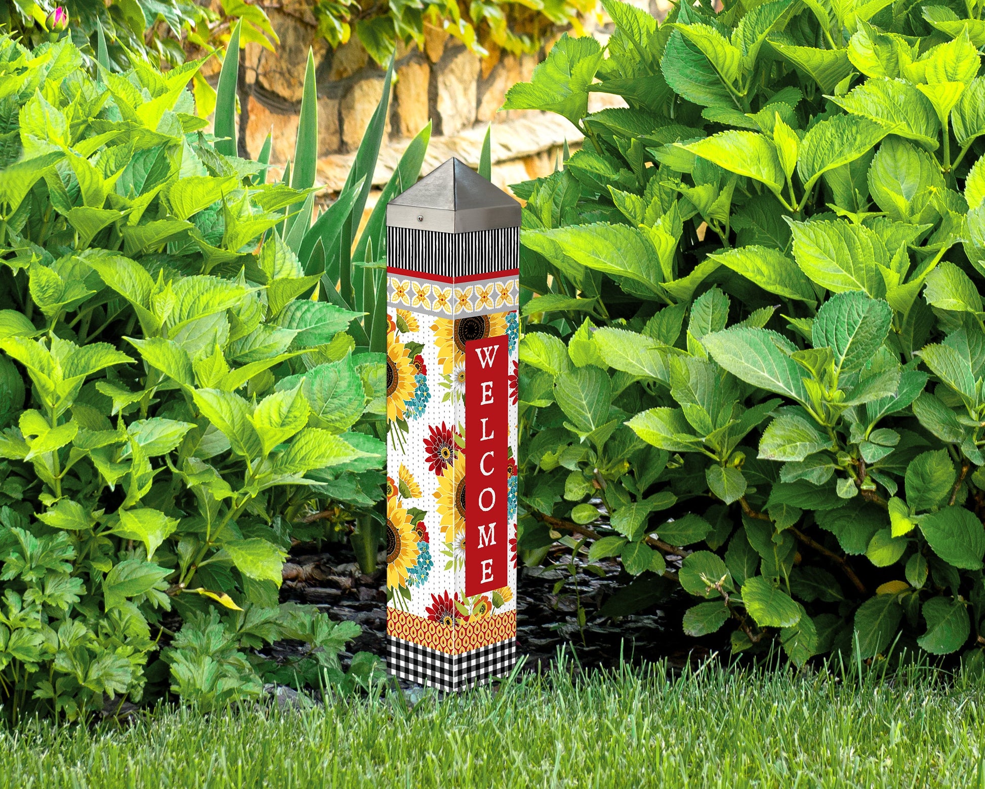  Art Pole From Studio M - Sunflower Checks 20"