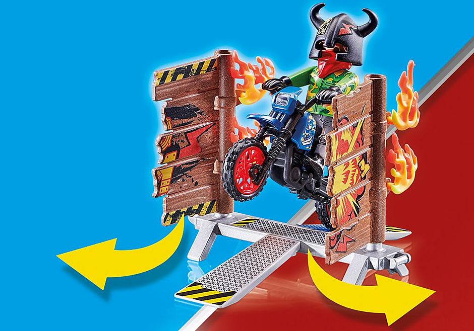  Playmobil - Stunt Show Motocross With Fiery Wall