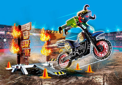  Playmobil - Stunt Show Motocross With Fiery Wall