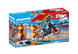  Playmobil - Stunt Show Motocross With Fiery Wall